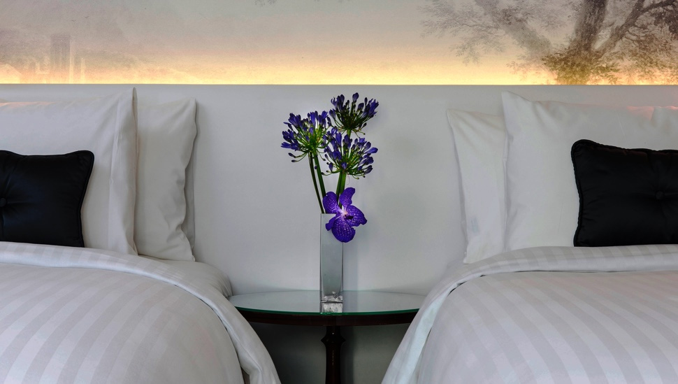 two hotel beds