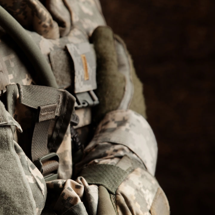 close up of person in military uniform